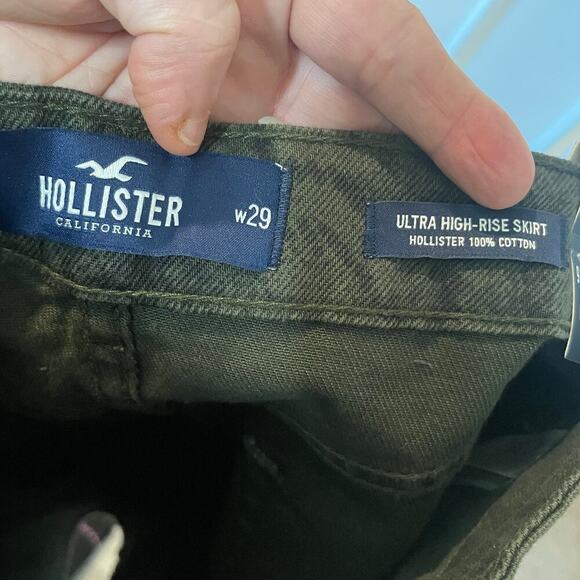NWT Hollister Mini Skirt Size 9 29 Denim Cut Off Jean Snake Ultra High Rise - Picture 7 of 14
